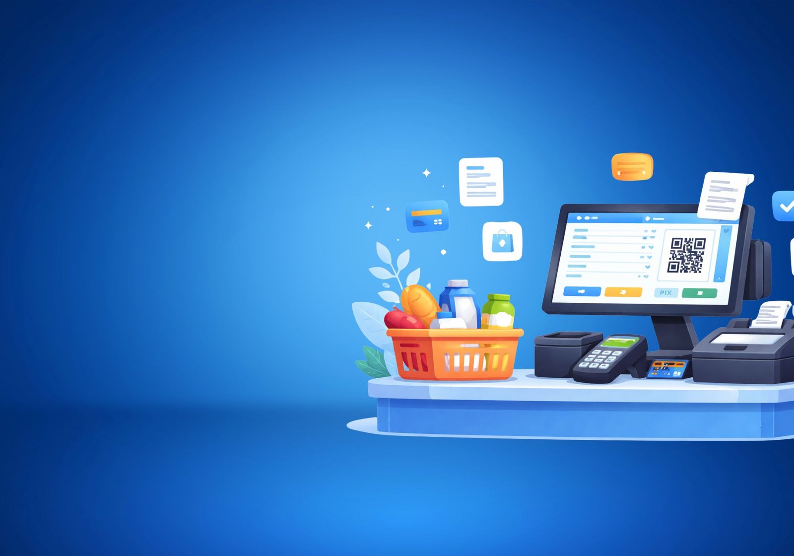 Frente de caixa completa para registrar vendas, emitir documentos fiscais e integrar automaticamente estoque e financeiro.